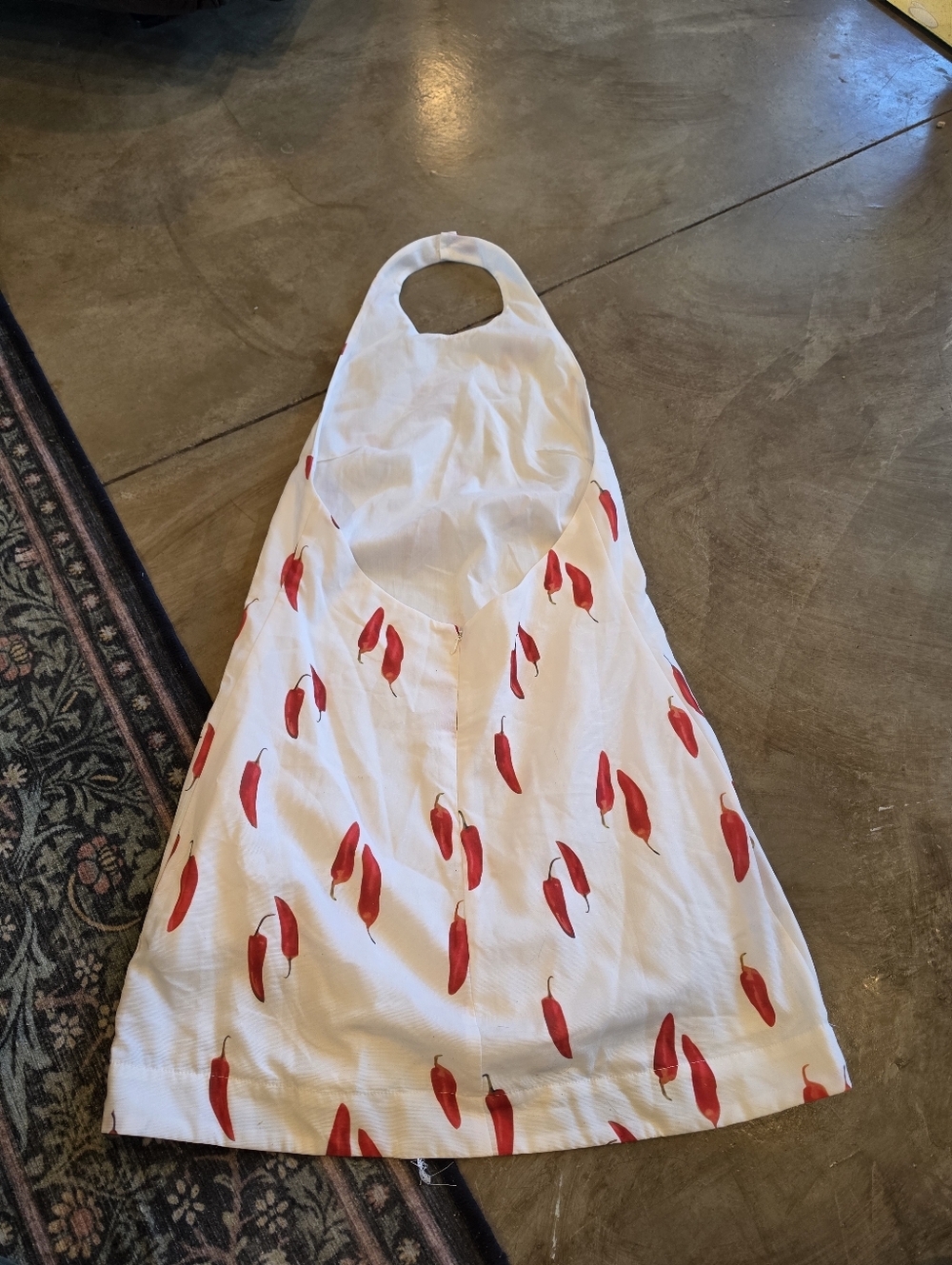 NWT Commense Chili Pepper Halter Neck White Mini Dress Open Back - Picture 6 of 9